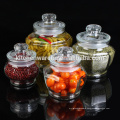 three different sizes of same style glass storage jars